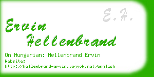 ervin hellenbrand business card